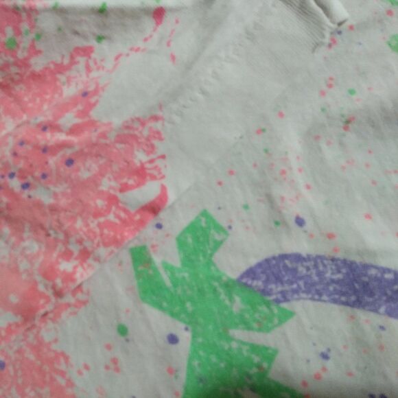 Vintage 90s Palm Trees Paint Splash Stripes AOP T-Shirt, - Picture 4 of 10